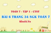 Bài 6 trang 34 SGK Toán 7 chân trời sáng tạo tập 1